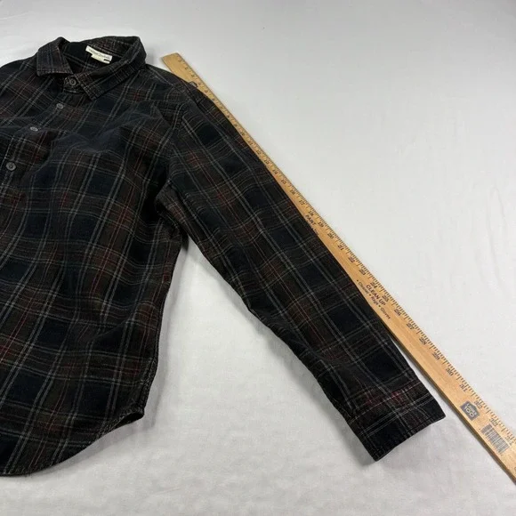 Carbon 2 Cobalt Corduroy Shirt Mens Large Plaid Button Up Long Sleeve - Picture 6 of 8